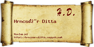 Hrncsár Ditta névjegykártya